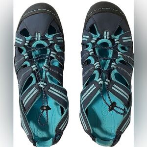 Jeep Women's Flats - Teal and Black